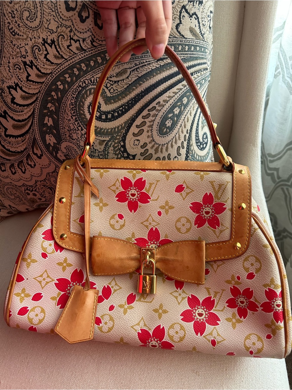 Authentic Louis Vuitton Monogram Takashi Murakami Cherry Blossom Sac - Picture 4 of 15